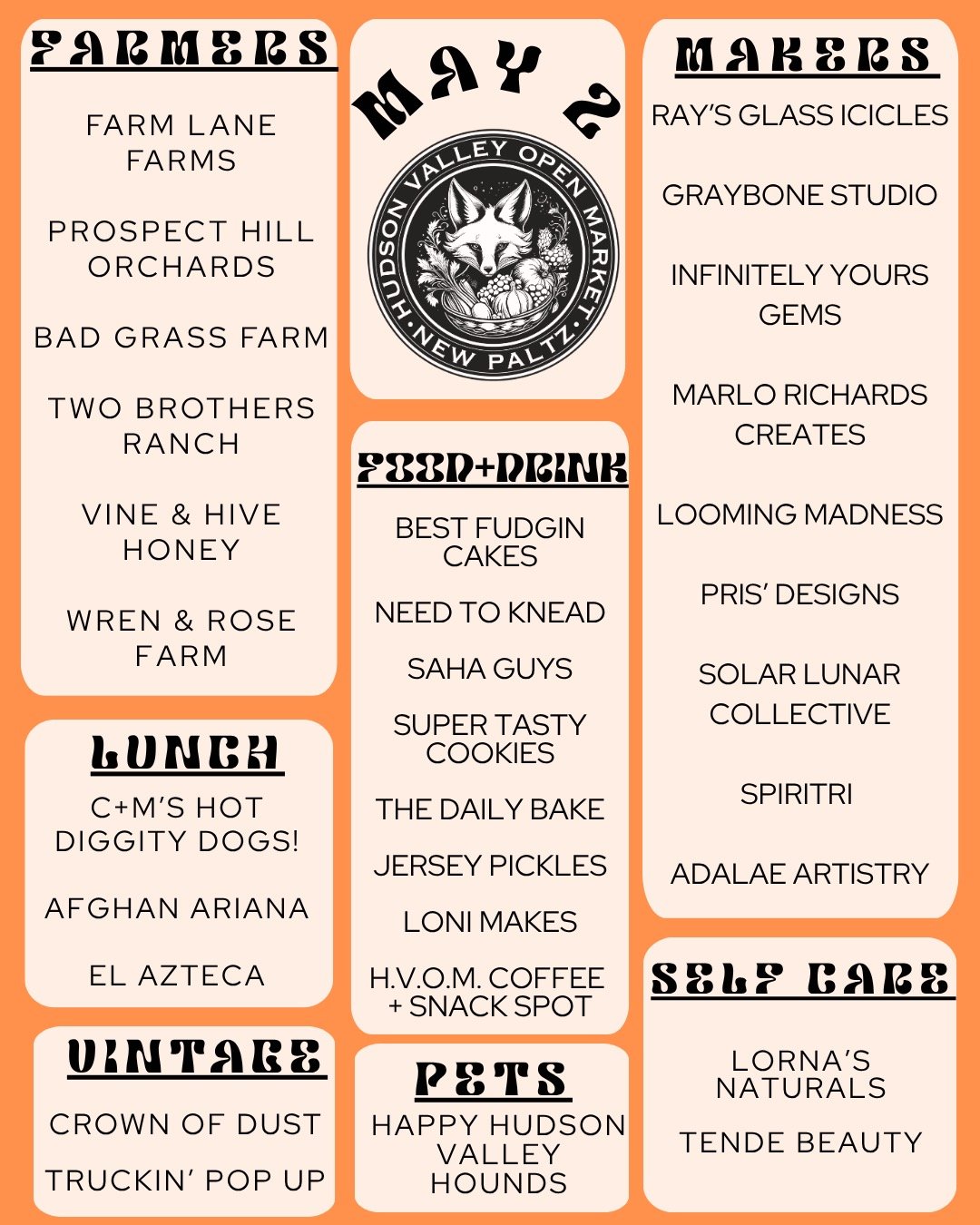 Beautiful friends and neighbors! We are BAAAACK! Opening Day of the 2026 Season is happening tomorrow... 10am-3pm @ The New Paltz Middle School Parking Lot...Music 10-Noon + 1-3 by @gogo_speedracer + Face Painting by @art_by_fornal ...See you at the 