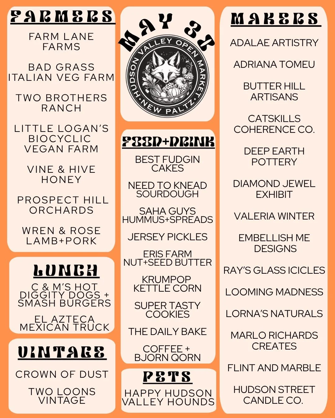 Catch you at the Market this Saturday, with our biggest market yet! More than 35 vendors will be there for you with all the Farmers + Makers + Food + Fun you could want! And you'll hear some great music too... @brendanbartowmusic from 10-Noon + @dan_