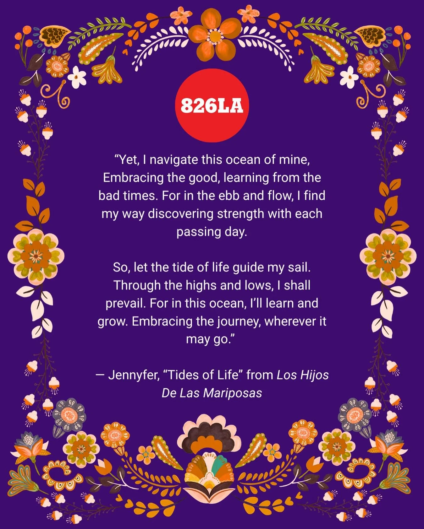 Student writer Jennyfer reminds us to find strength in life’s tides as we honor those who came before us this Dia De Los Muertos ❤️