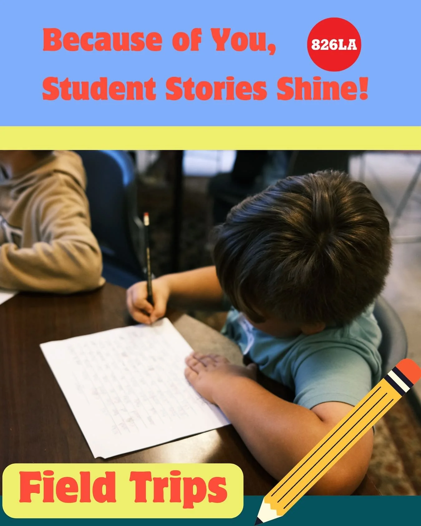 Fifth graders from Beethoven Street Elementary finished their first 826LA field trip where they wrote an unforgettable tale about a Bagel-Alien rescuing a chef-dog named Ramen from a maze!

When one student turned to us and said, &ldquo;I want to wri