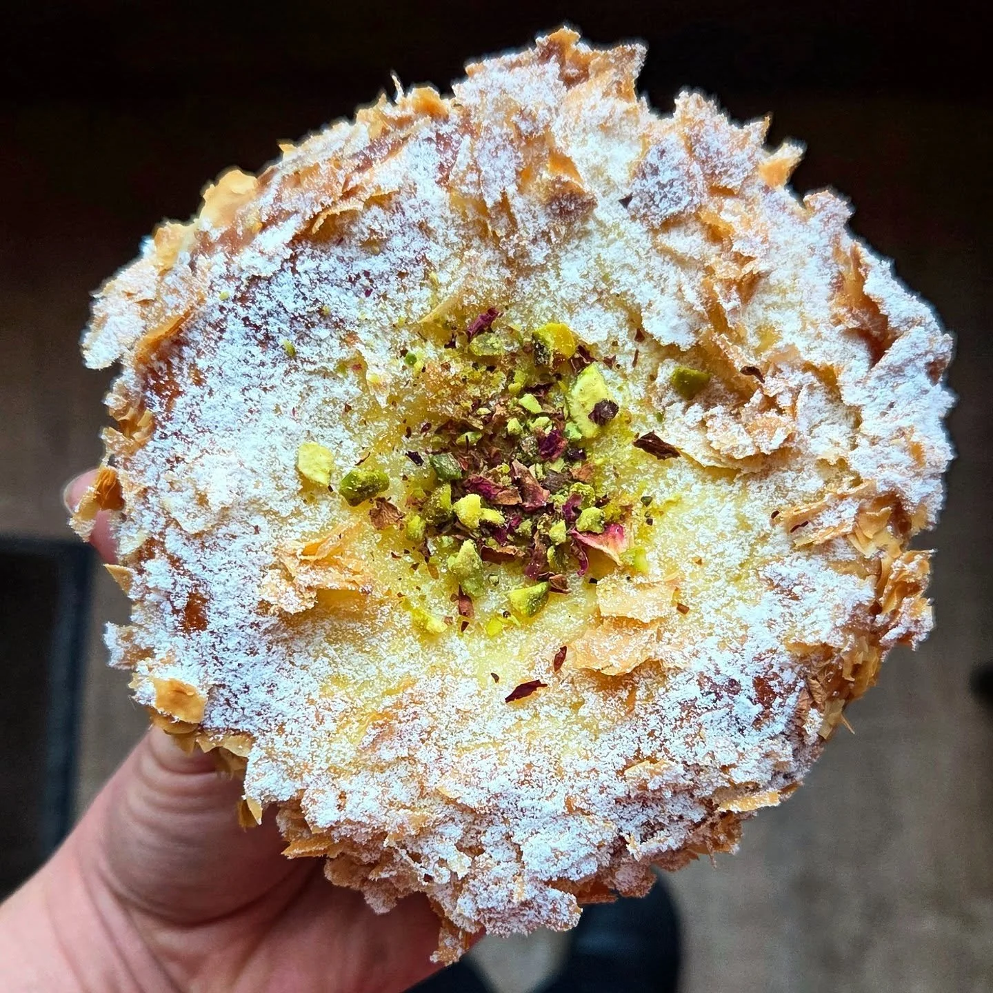 New stuffed challah debut today!
Creamy rice pudding nestled in our signature challah bun, surrounded with a crispy phyllo crunch and topped with a pinch of pistachio and rose petals. 
.
.
.
#312food #312eats #chicagofoodie #sweettablechicago #pastry