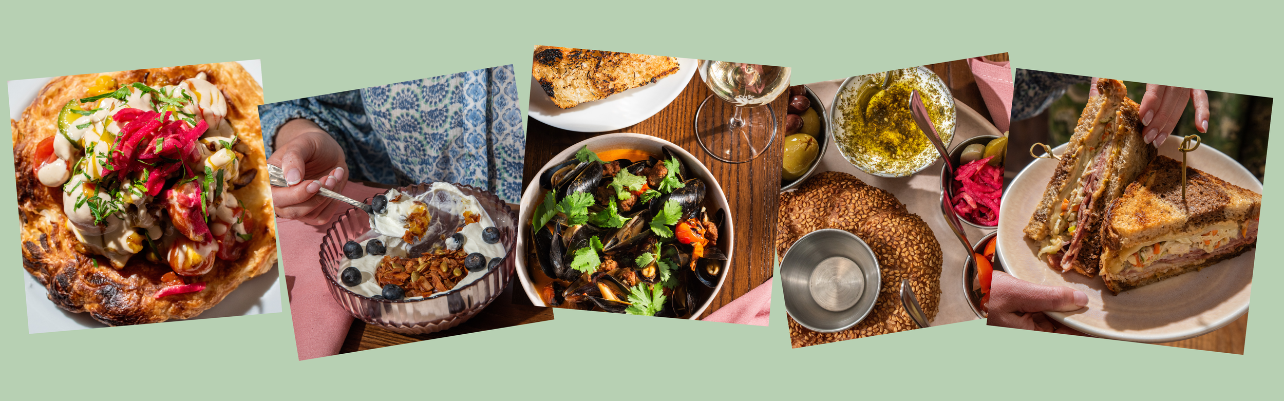 A collage of various foods