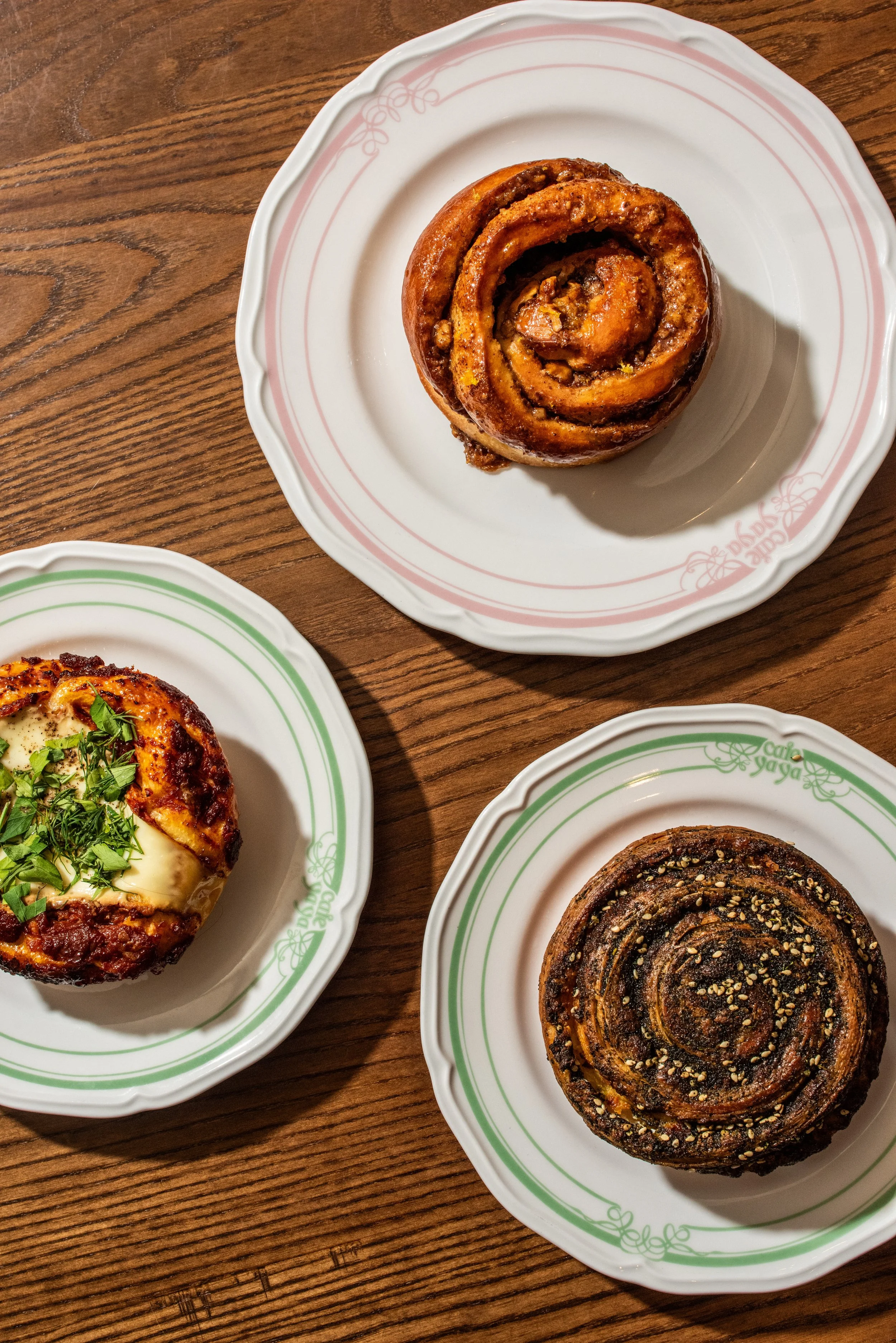 Assorted breakfast pastries on a table