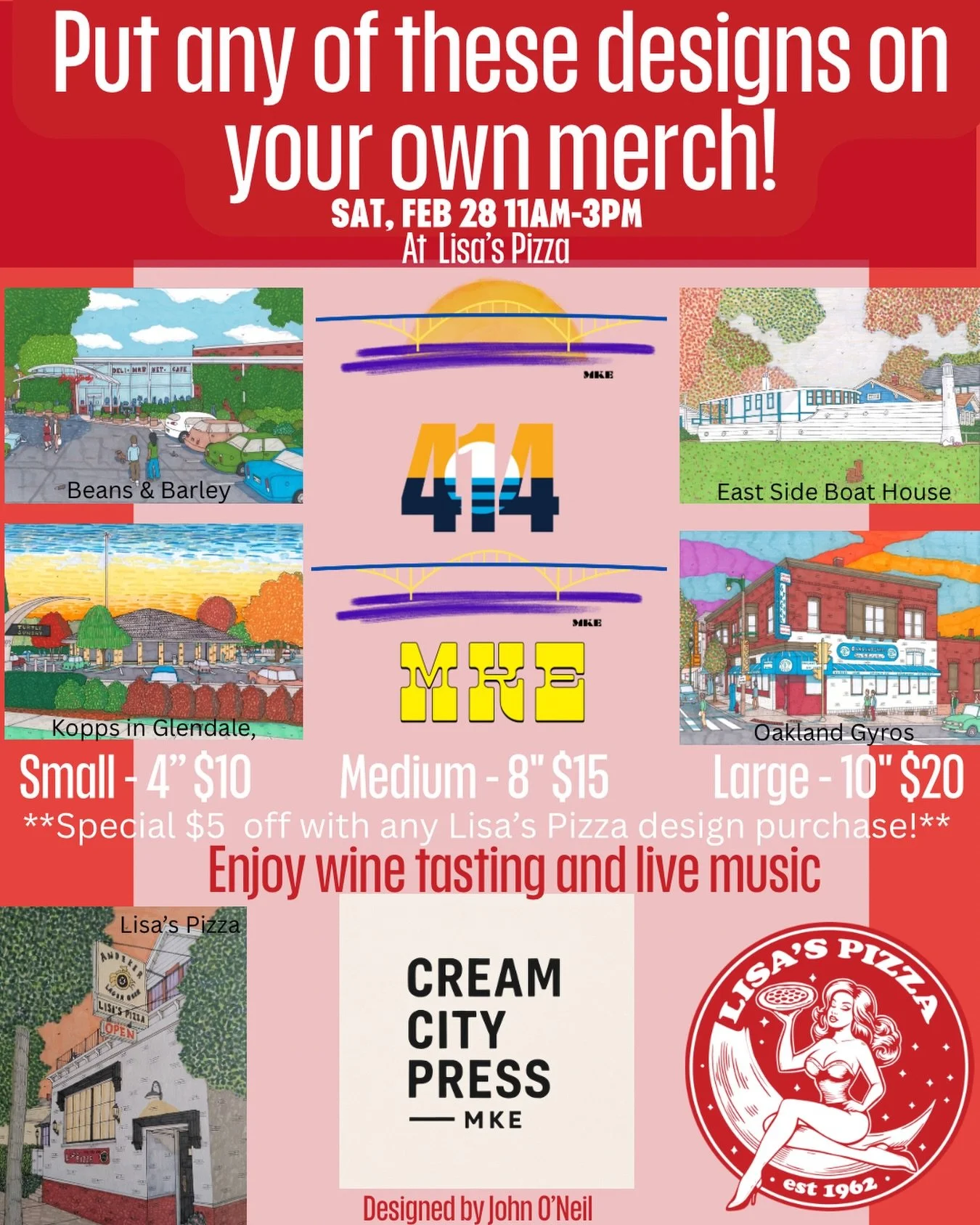 Get ready to create something legendary at our Make Your Own Merch Event brought to you by @creamcitypress.mke ! We&rsquo;re bringing the heat with exclusive designs you won&rsquo;t find anywhere else and you get to customize them your way!

⭐ 5 Icon