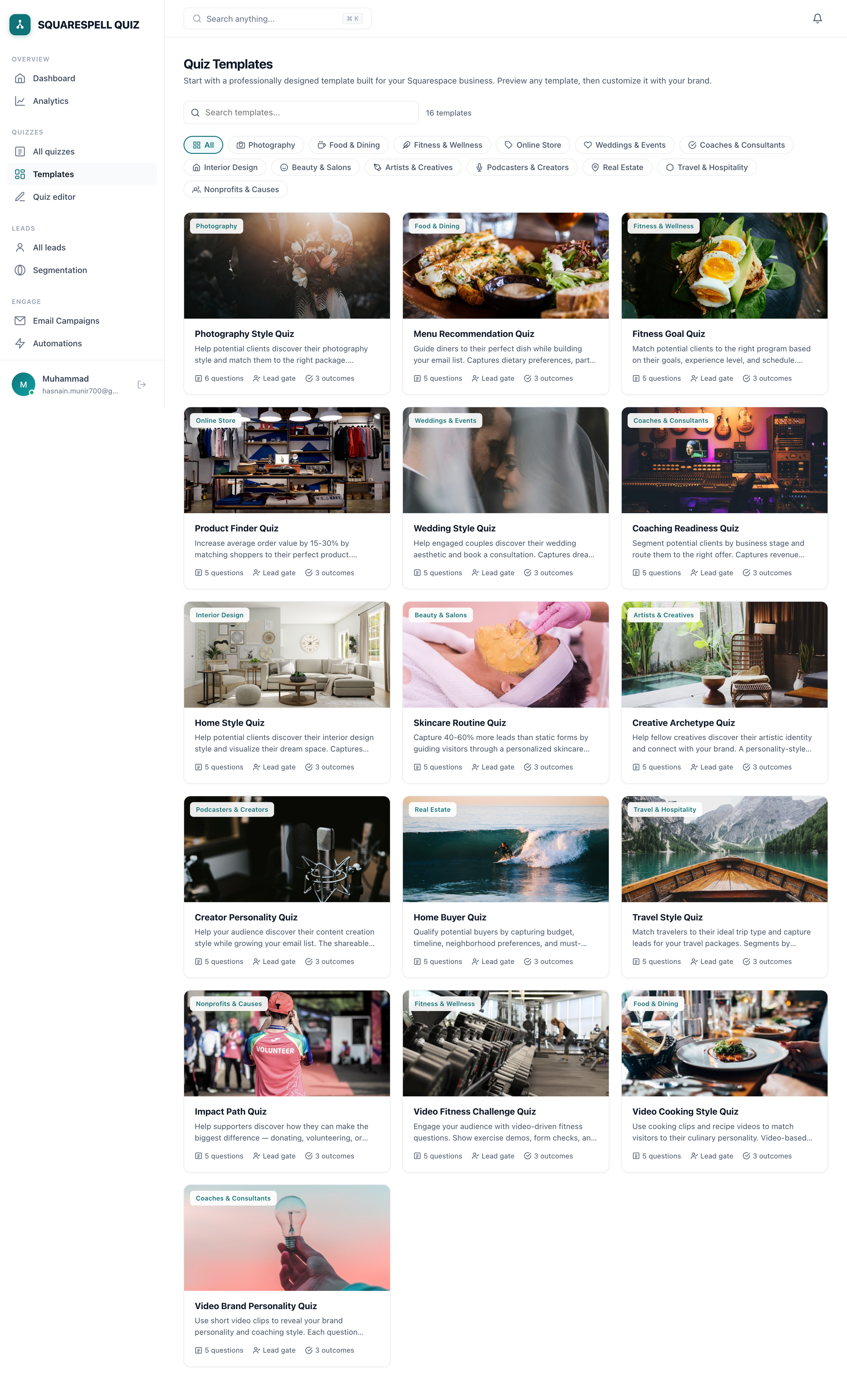 Squarespace quiz templates with 16 proven quiz designs for different industries