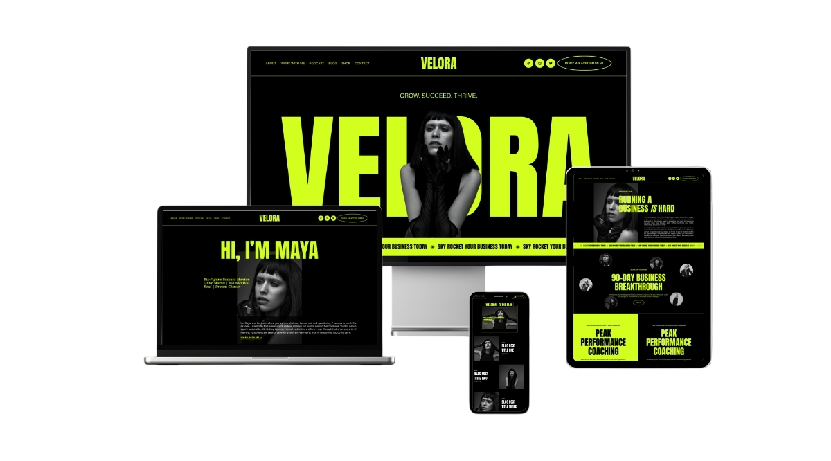 Squarespace website template for business owners, services, coaches