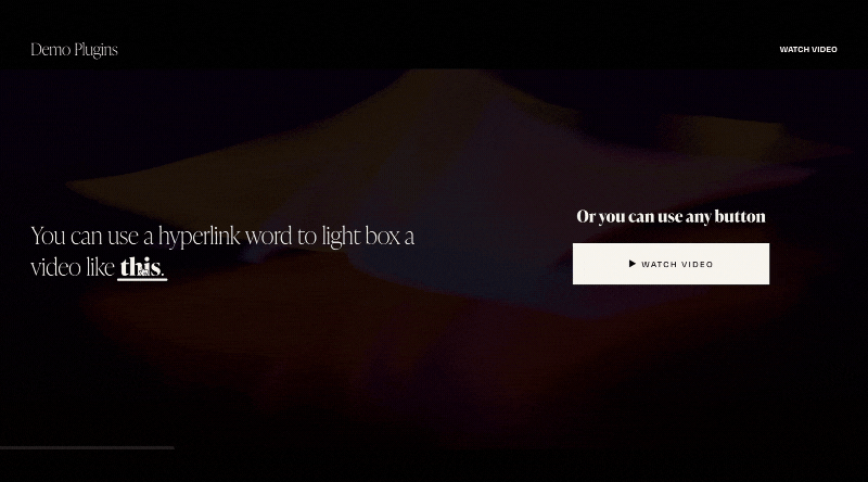 Video Light Box in Squarespace Website.gif