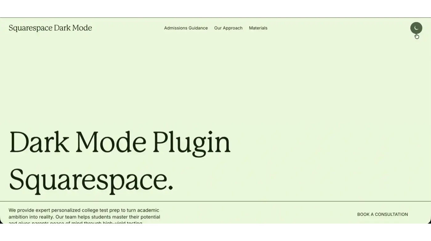 Squarespace Dark Mode Plugin | Light/Dark Toggle, No Code