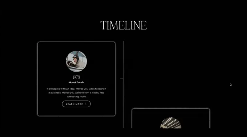 Timeline layout List Section Squarespace Plugin 7.1
