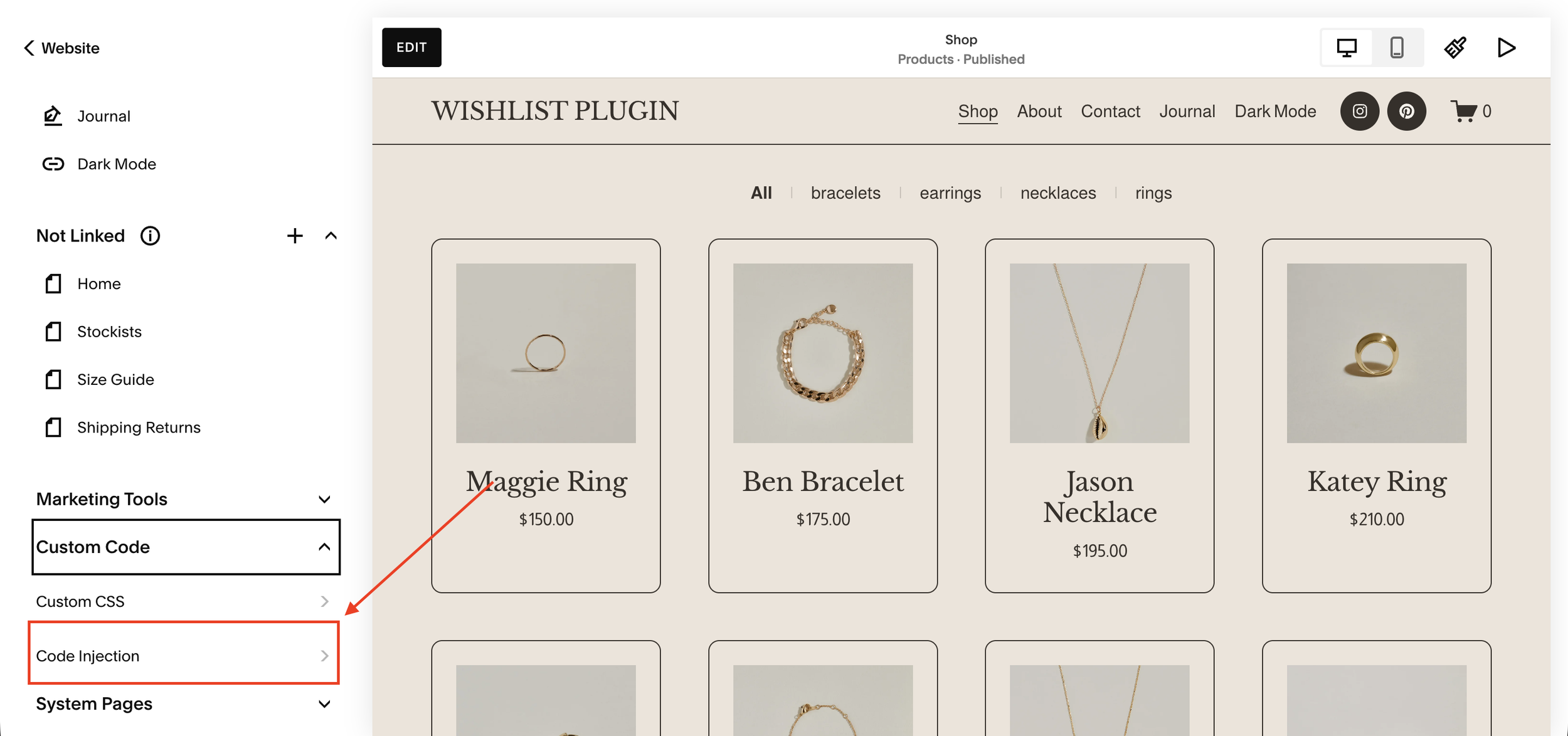 Wishlist Shop Plugin for Squarespace by Squarespell
