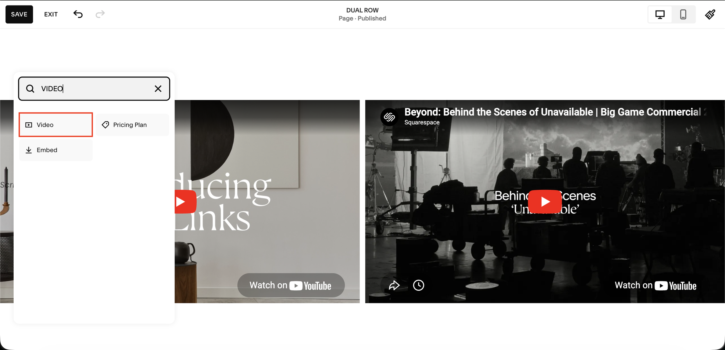 Squarespace video carousel no code plugin autoplay YouTube Vimeo slider