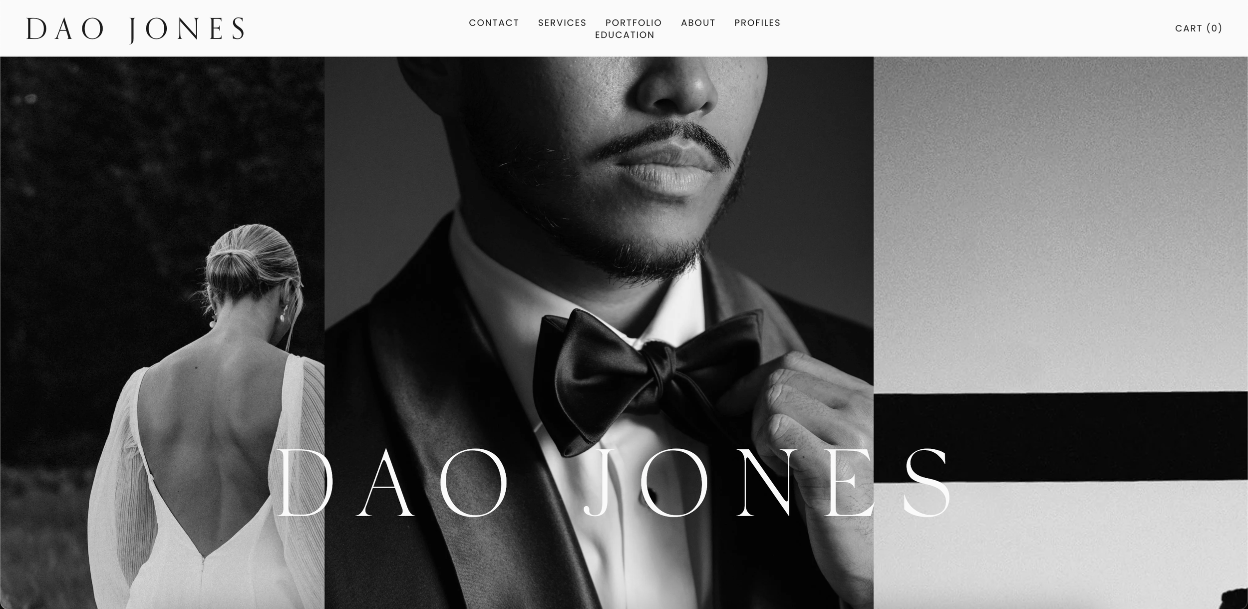 DaoJones Media original Squarespace website before redesign by Squarespell