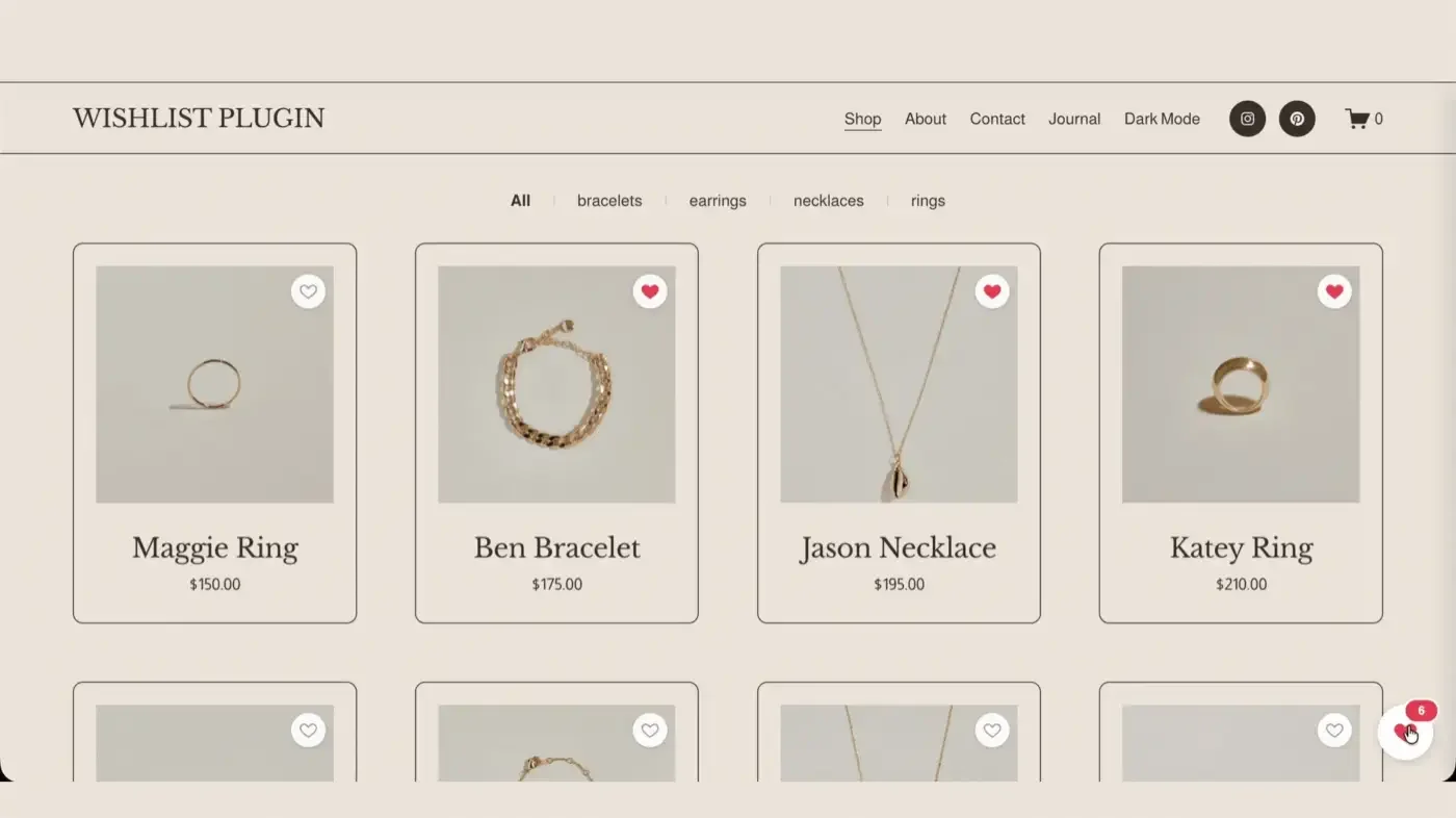 Wishlist Shop Plugin for Squarespace