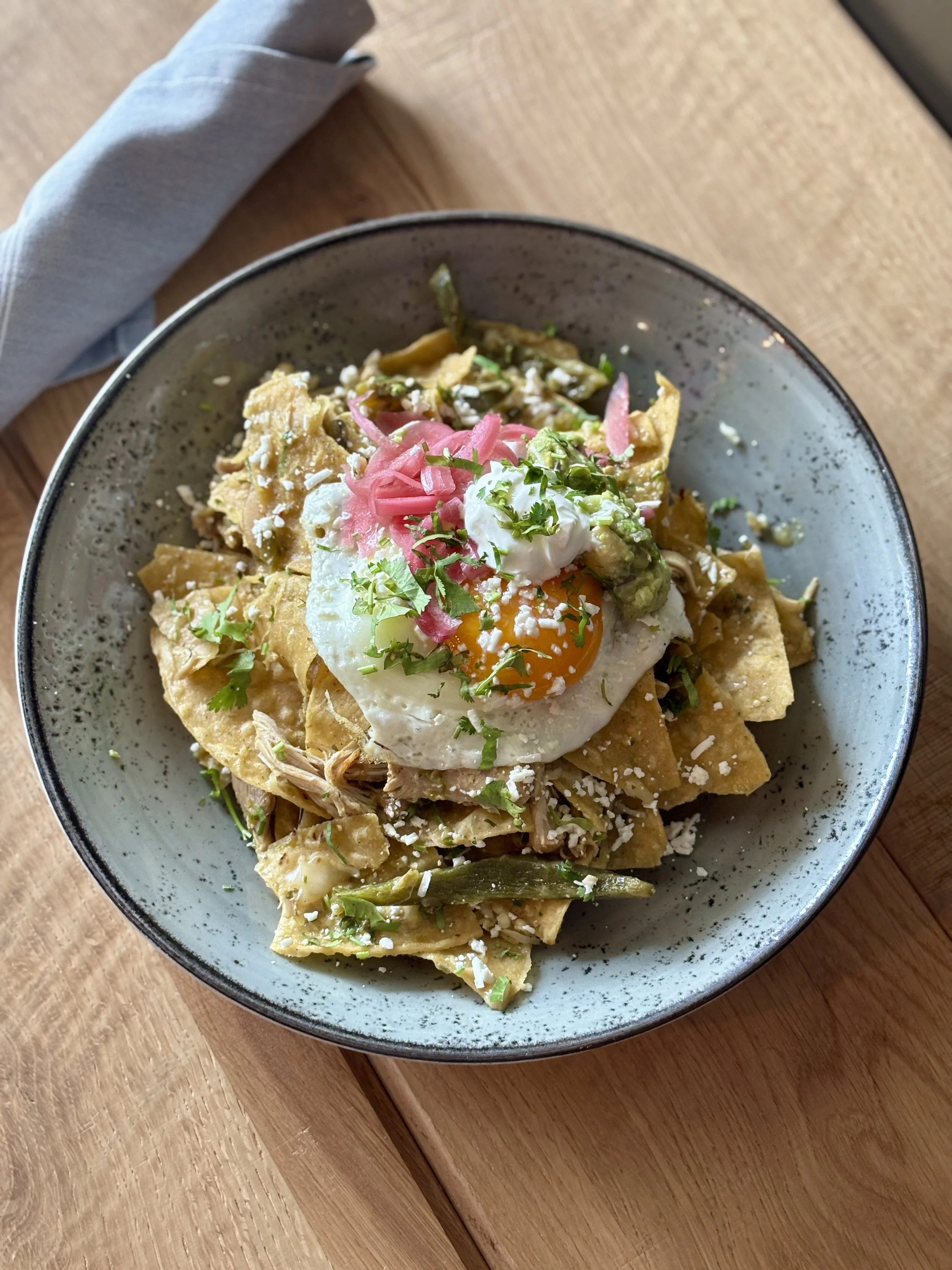 Our Mojo Chicken Chilaquiles Cinco de Mayo Special .
