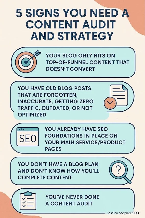 5 signs you need a content strategy and audit infographic