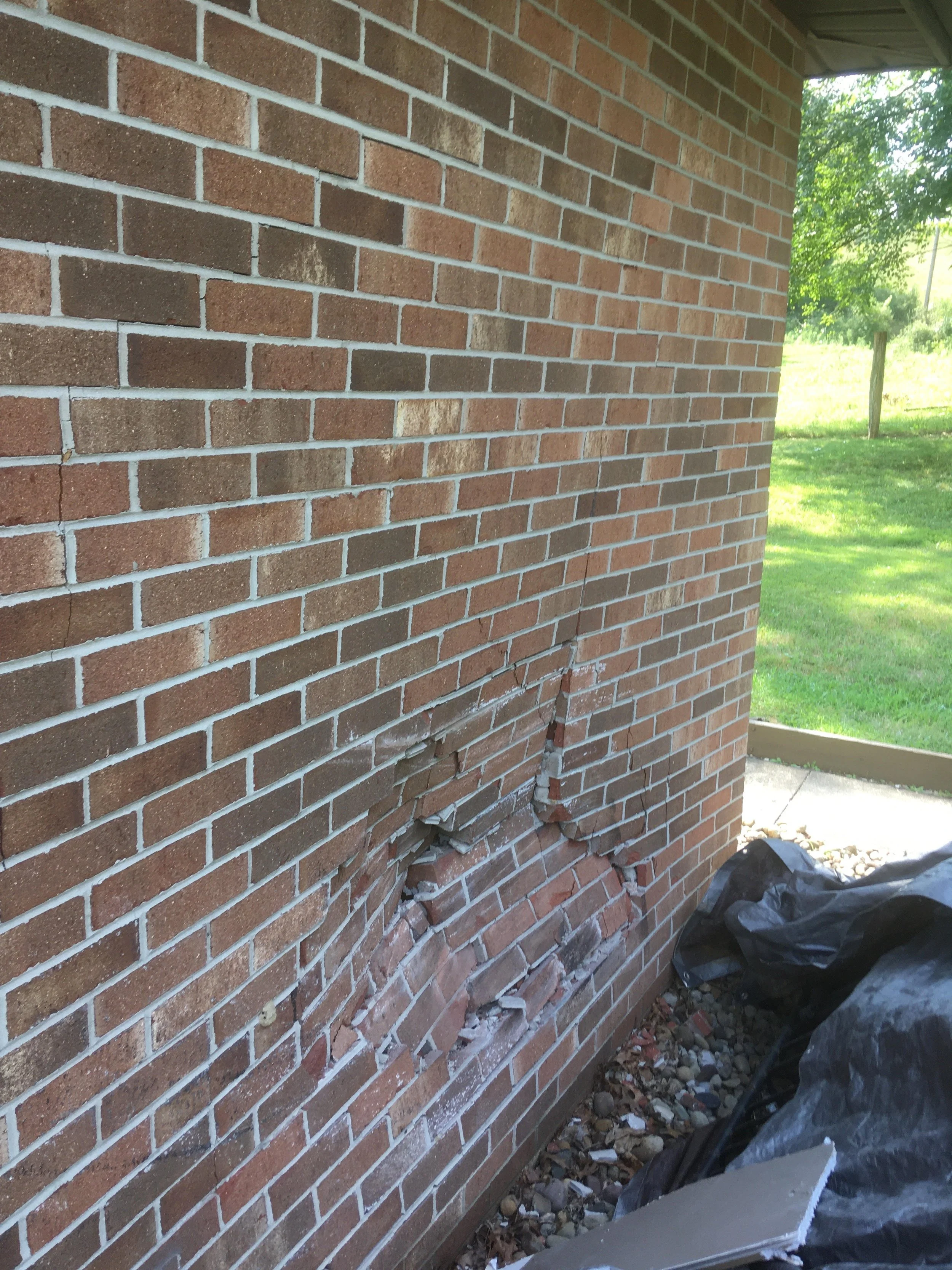 Brick Siding Repair Before