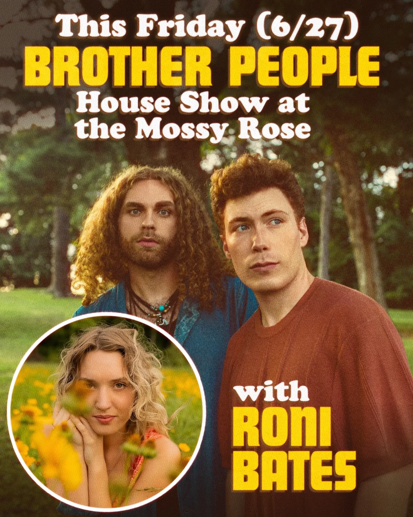 House Show This Friday!🏠
Brother People + Roni Bates
✨A Once In a Lifetime Event ✨
DM for the Address