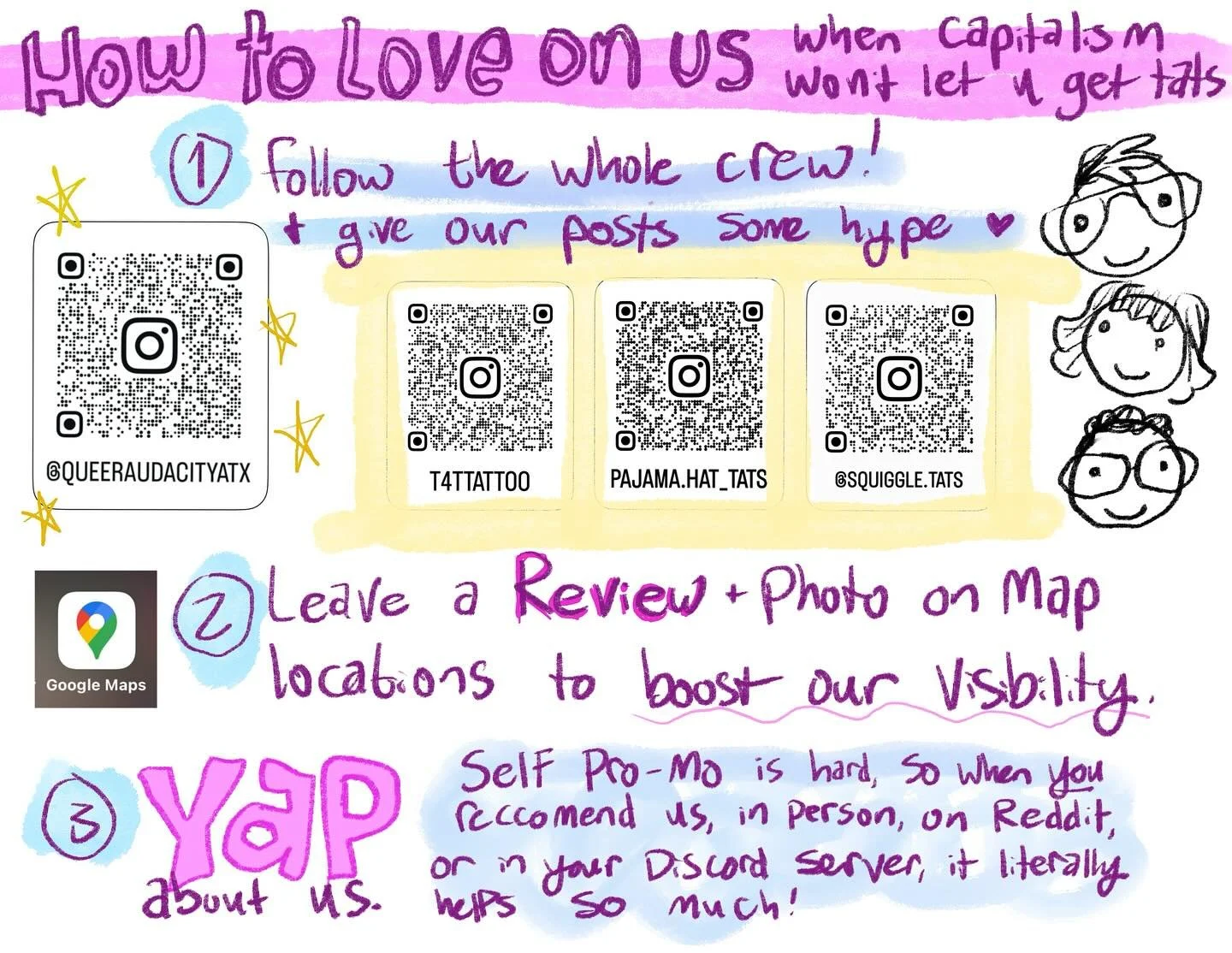 We know all u cuties can&rsquo;t always be under the needle! But there are so many ways to support our little rising shop.
Every interaction, mention, and review matters so much to us. 
✨Your time and attention drives the algorithms, and has already 