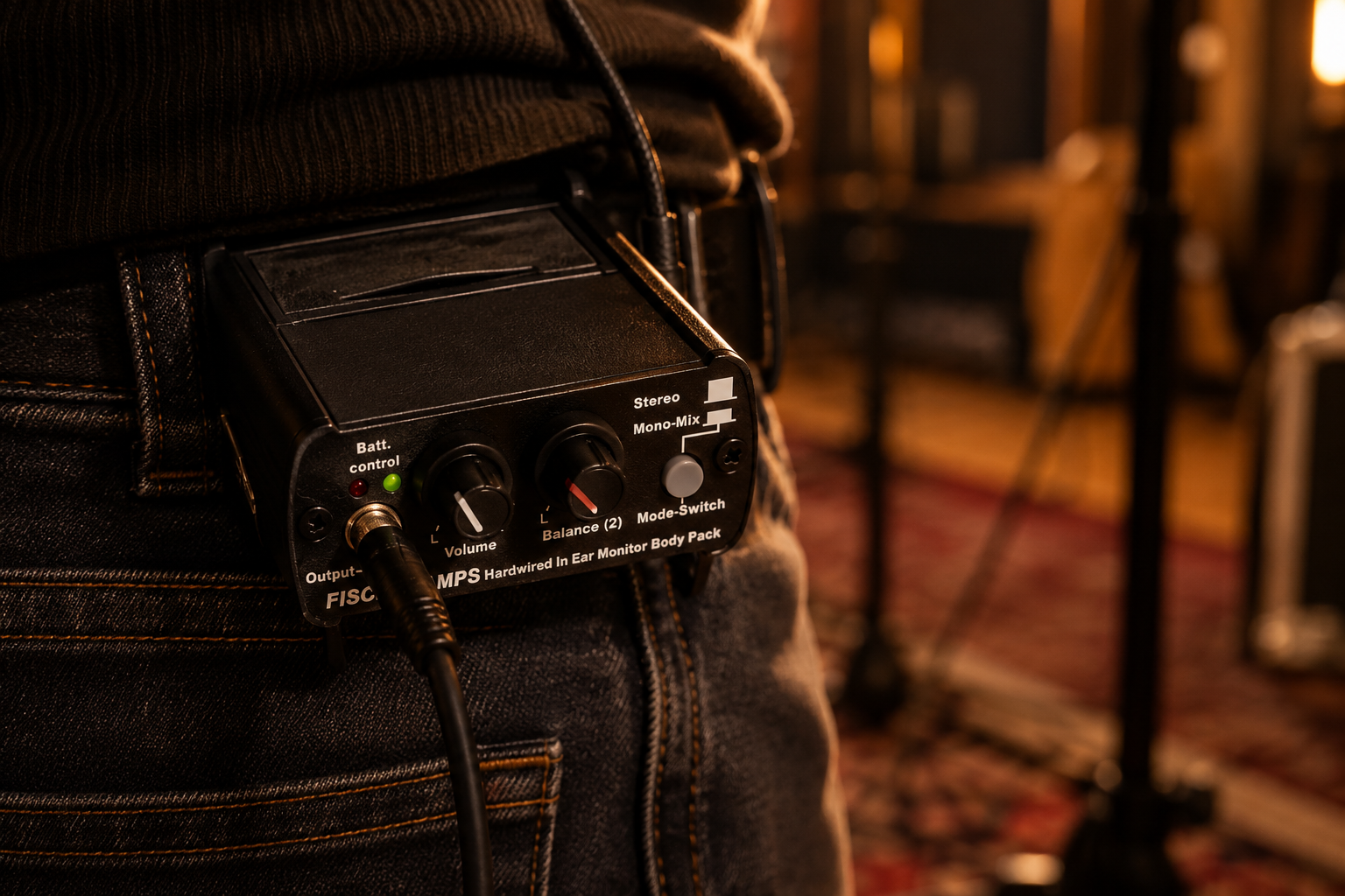 Boîtier audio Fischer Amps à la hanche.png