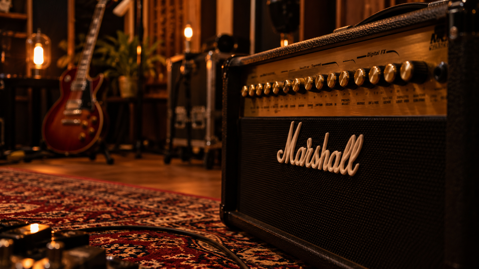 Amplificateur Marshall dans un studio chaleureux.png