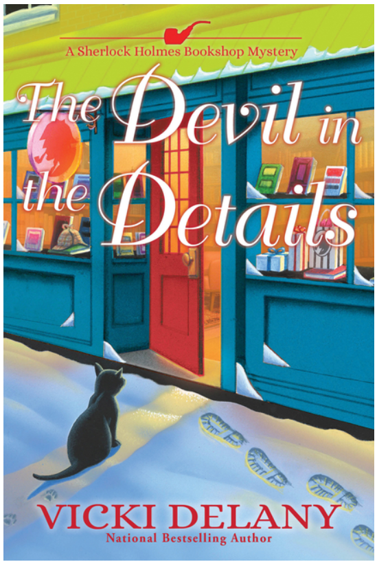 The Devil in the Details by Vicki Delany part of the Sherlock Holmes Bookshop Mystery series. Now at Pages & Grapes.