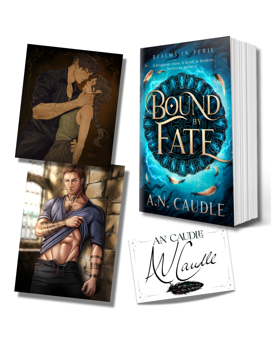 Bound by Fate (Realms in Peril)(signed bookplate & art), A.N. Caudle (releases 9/1)