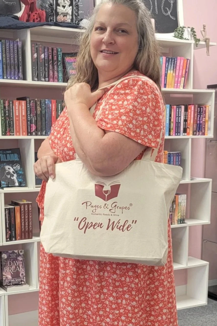 Pages & Grapes Zippered Tote Bag
