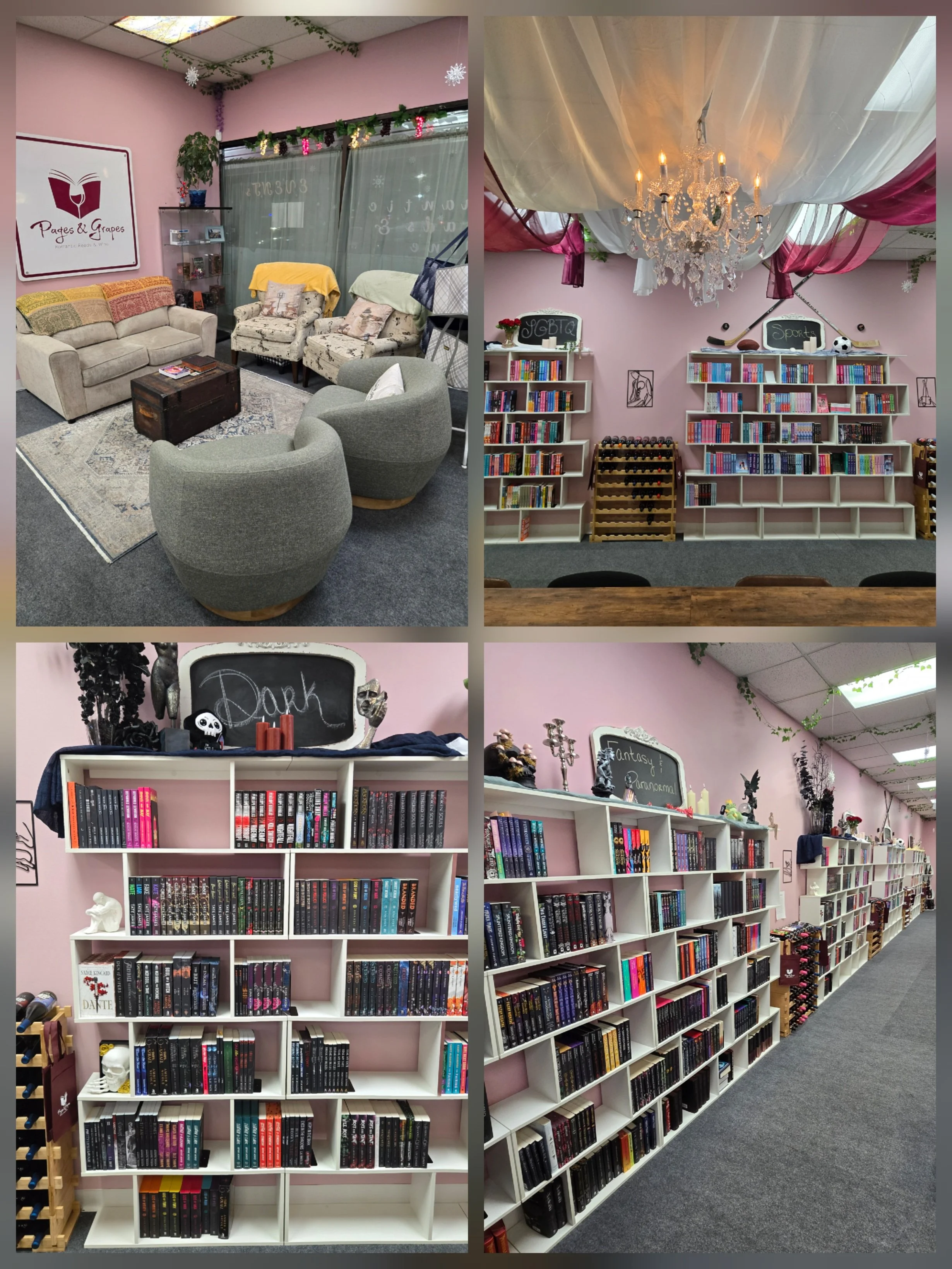 A peek inside of Pages & Grapes