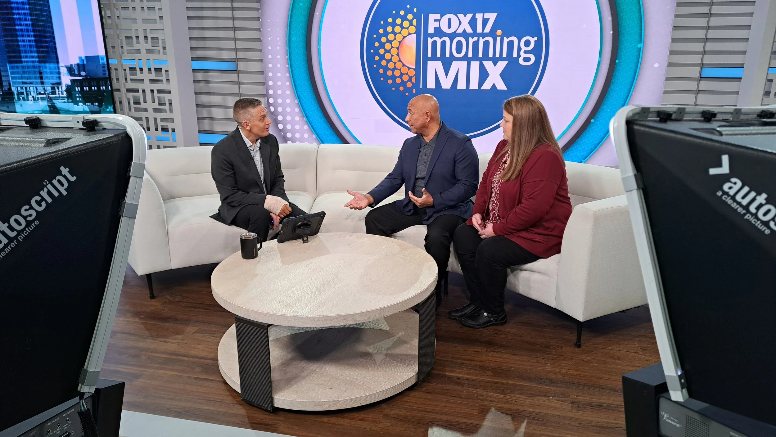 Pages and Grapes at FOX 17 Morning Mix studio.