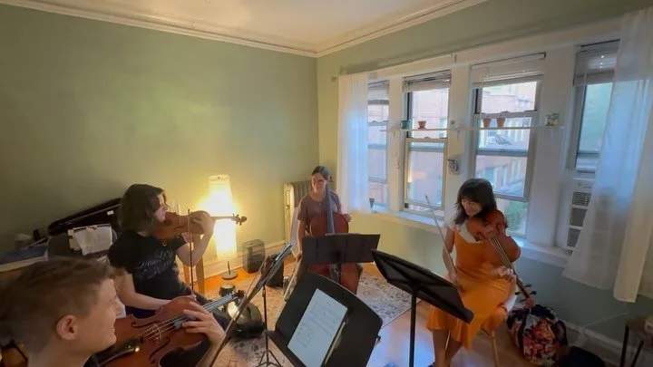 🚨World Premiere Alert 🚨 

Five Miniatures for String Quartet, written for VSQ by our good friend Jonathan Hannau, is &ldquo;a quaint little piece that explores the beauty and surrealism of a lush, green forest. Also it&rsquo;s got 2 CRAB CANONS bec