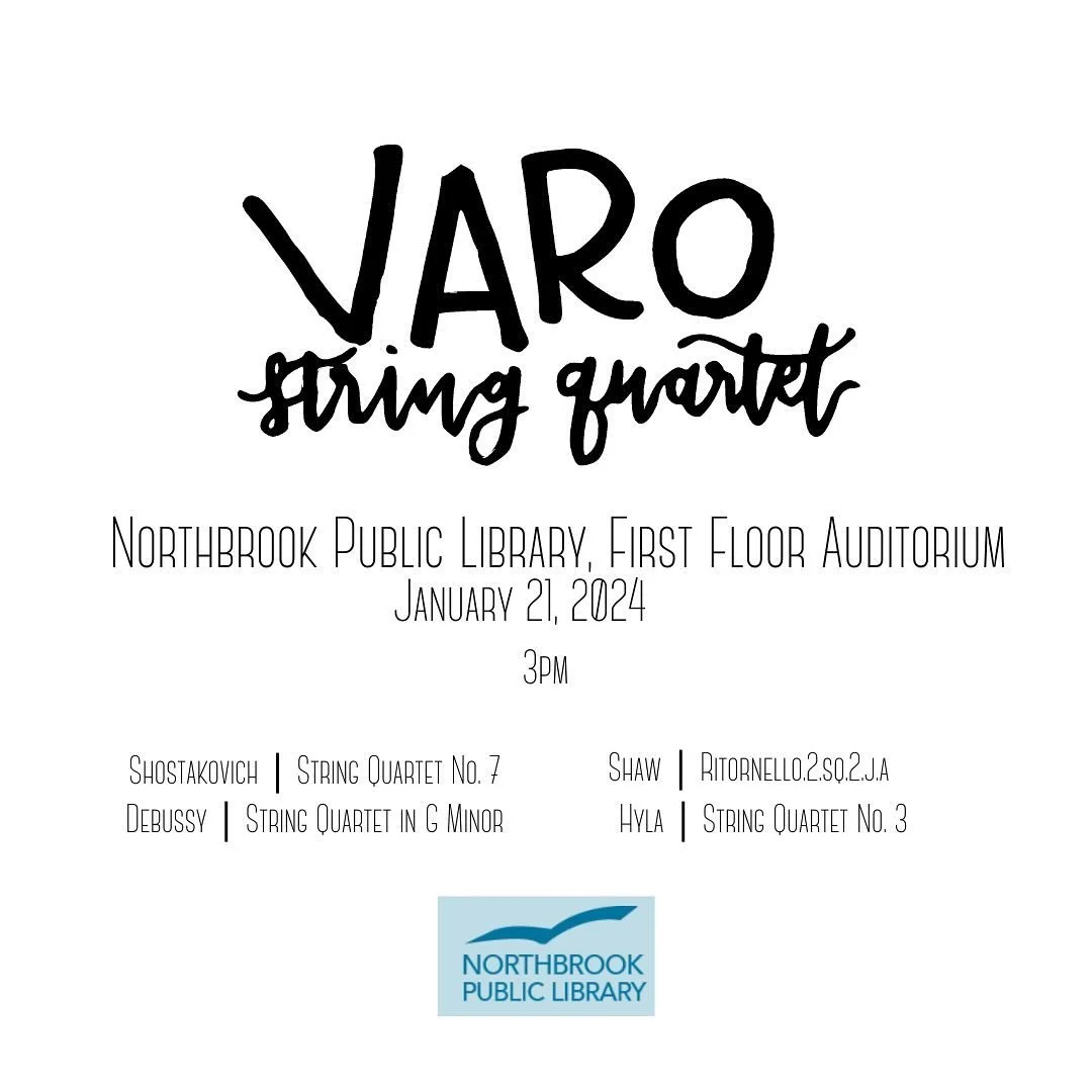 Catch us next week at the @northbrookpl Northbrook Public Library! Reserve your free ticket at the link in our bio - and while you&rsquo;re there, sign up for our newsletter to get all of our concert announcements directly to your inbox 

New logo by