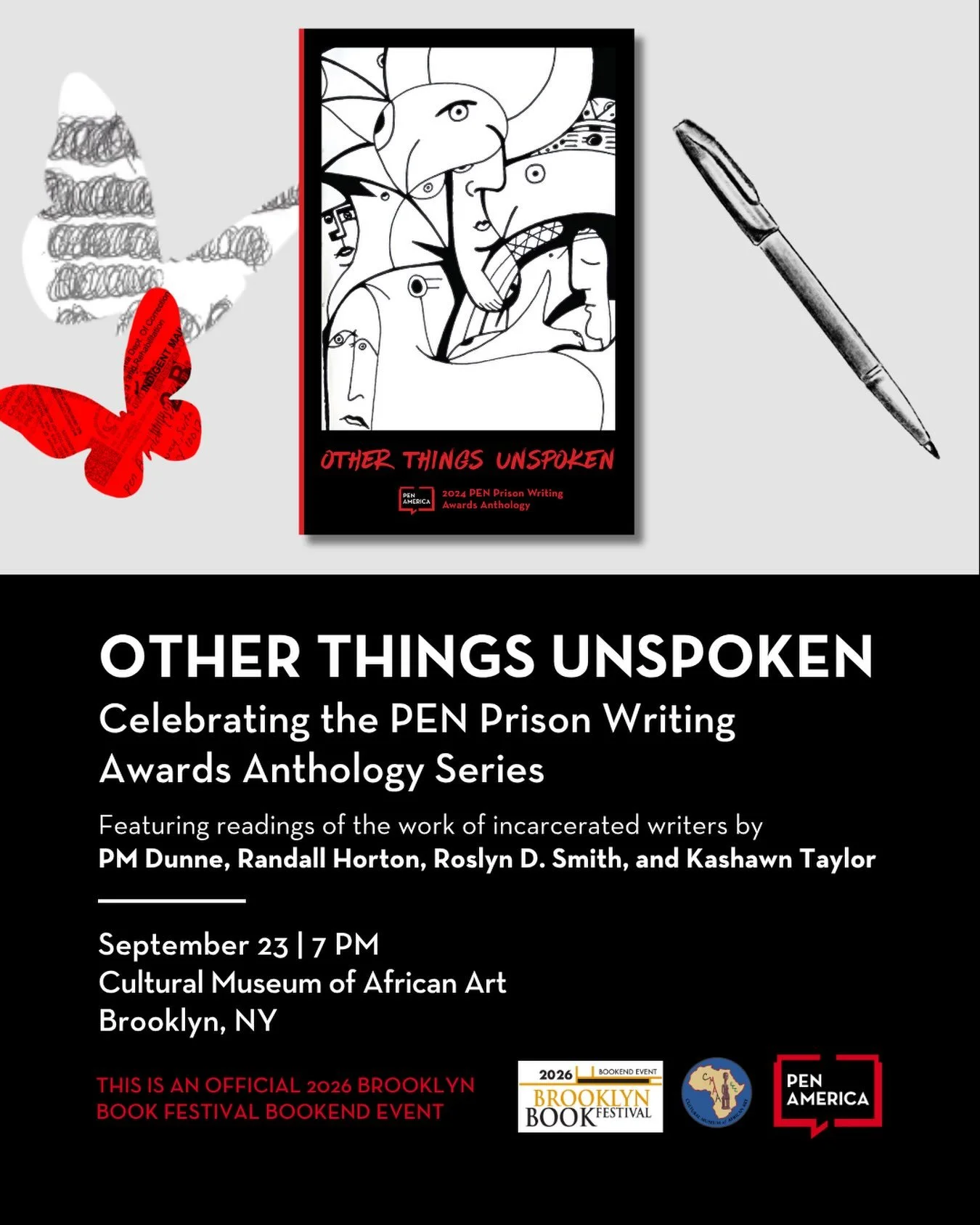 Very excited to be celebrating the work of incarcerated writers this Wednesday! ✨

The event is free and open to the public. Ask how to RSVP!