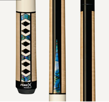 Pure X Natural Birdseye/Imitation Bone & Abalone Wrapless Cue