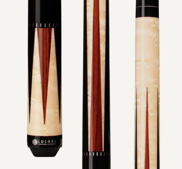 Lucasi Custom Black Onyx & Natural Birdseye/Cocobolo Wrapless Cue