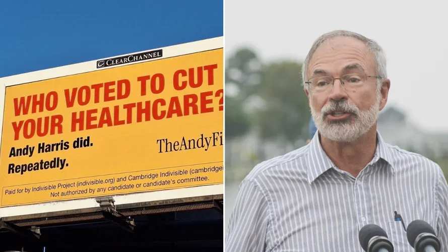 Cambridge group erects anti-Andy Harris billboards; Harris says claims are 'dishonest'
