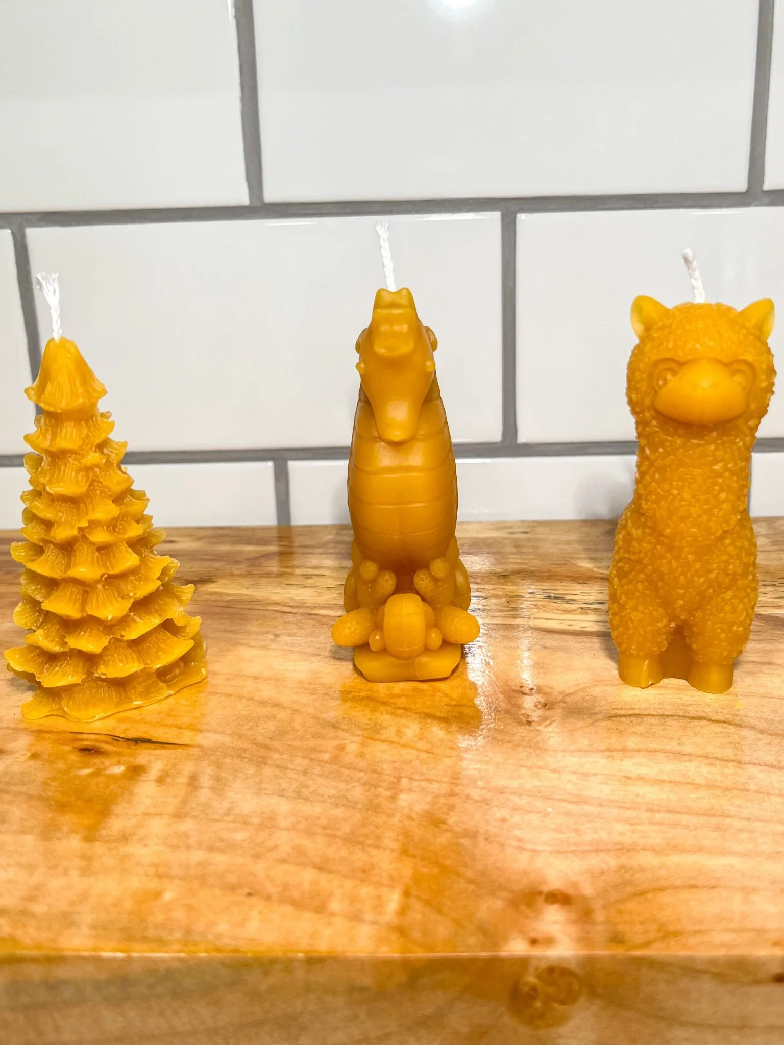 Small Beeswax Candles (Seahorse, Tree, Llama)