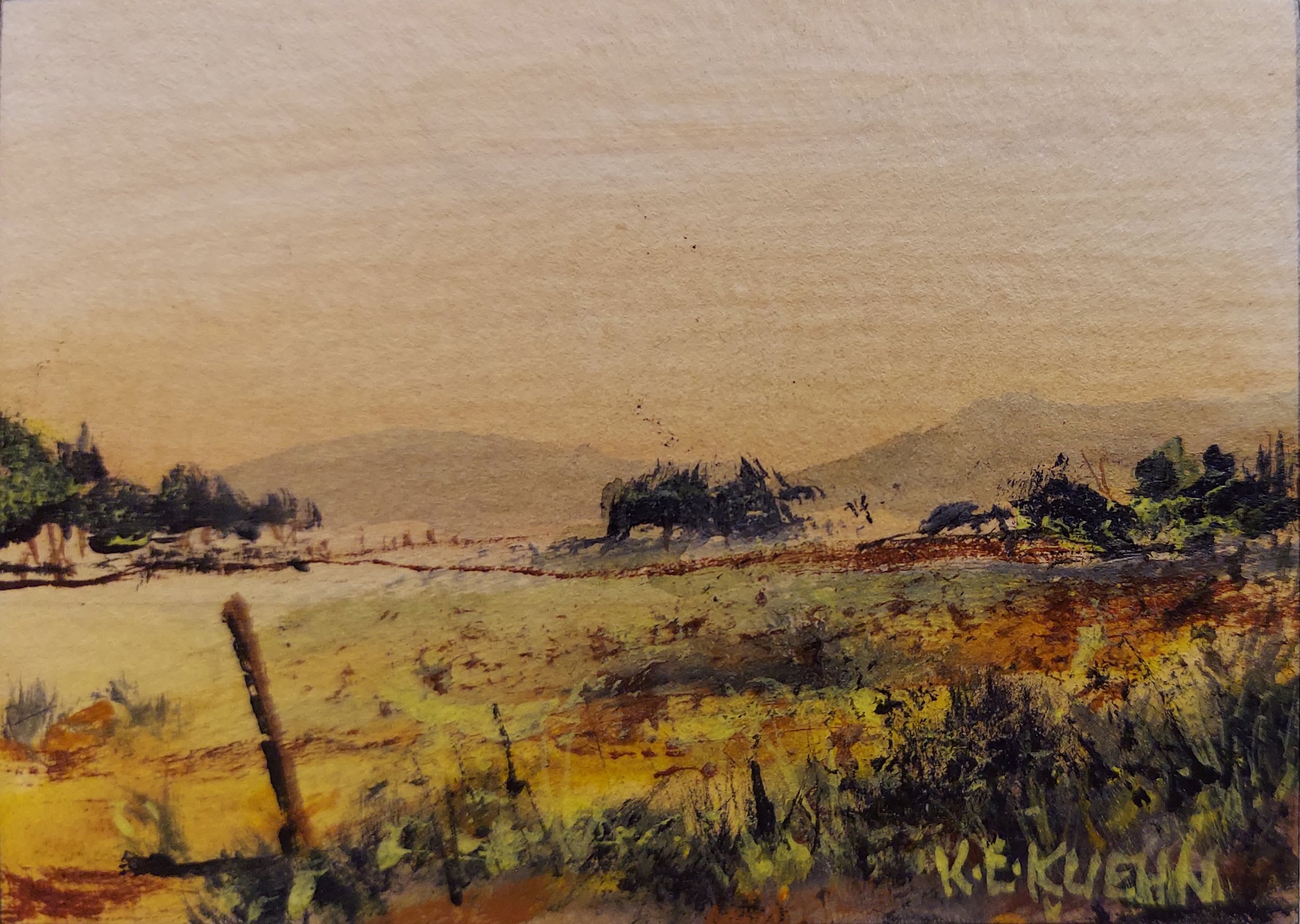 "Prairie Morning" - Original Acrylic ACEO