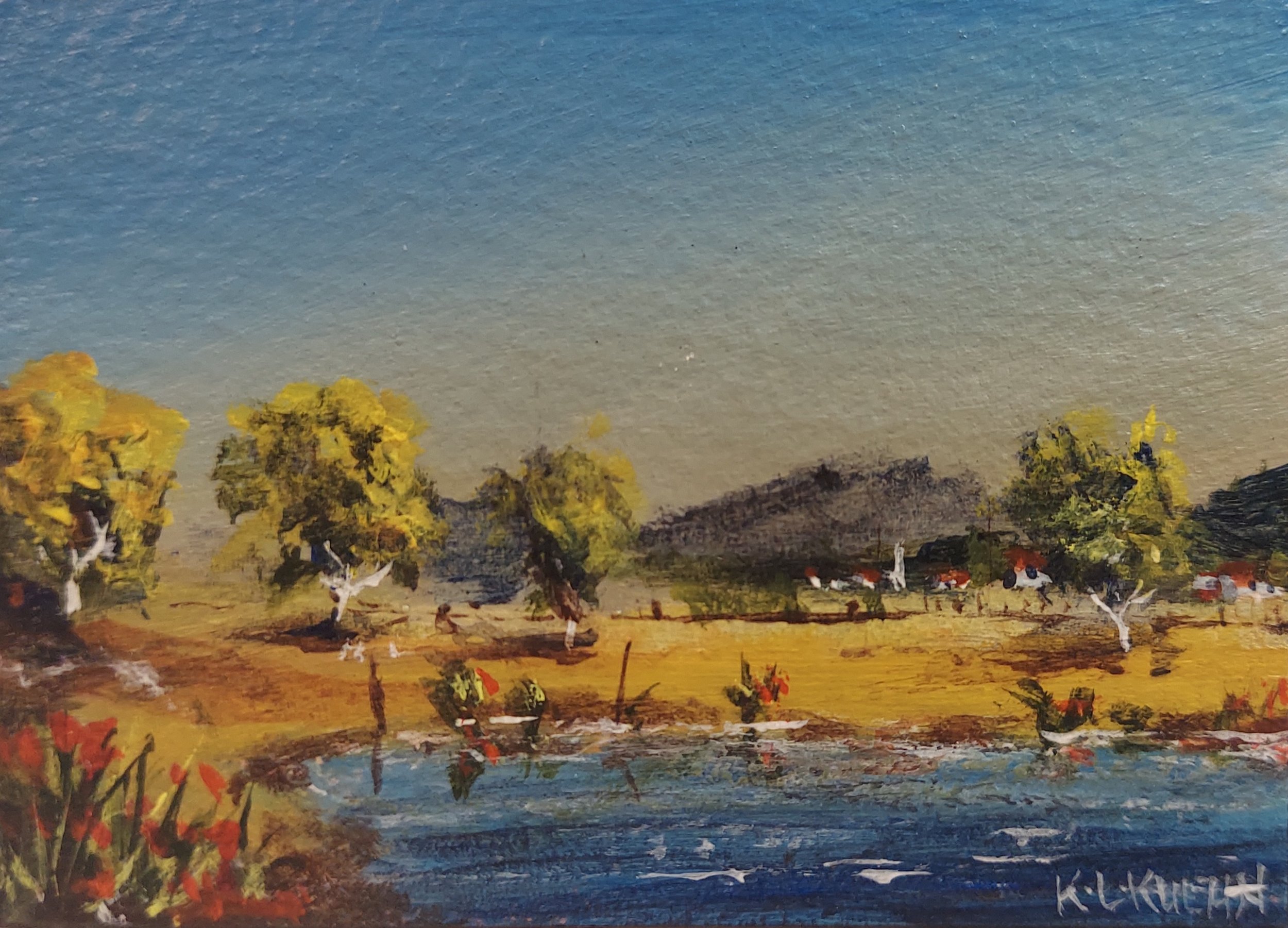 "Tucker's Pond" - Original Acrylic ACEO