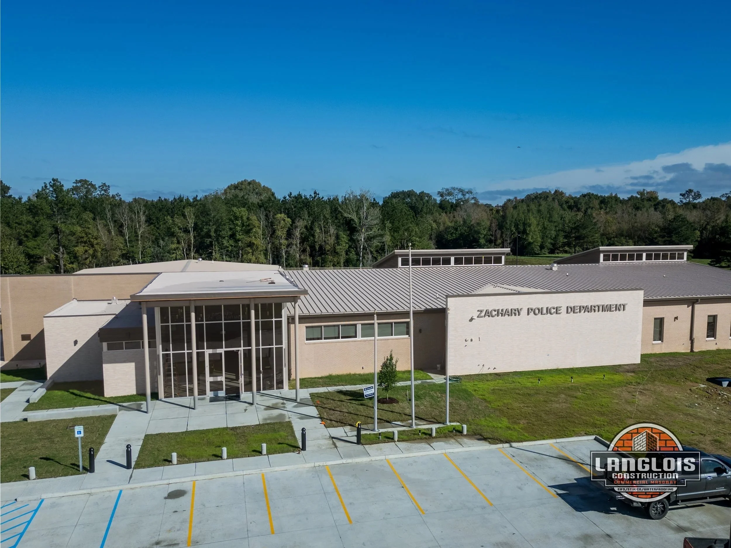 Zachary Police Department and Training Center, face brick front elevation