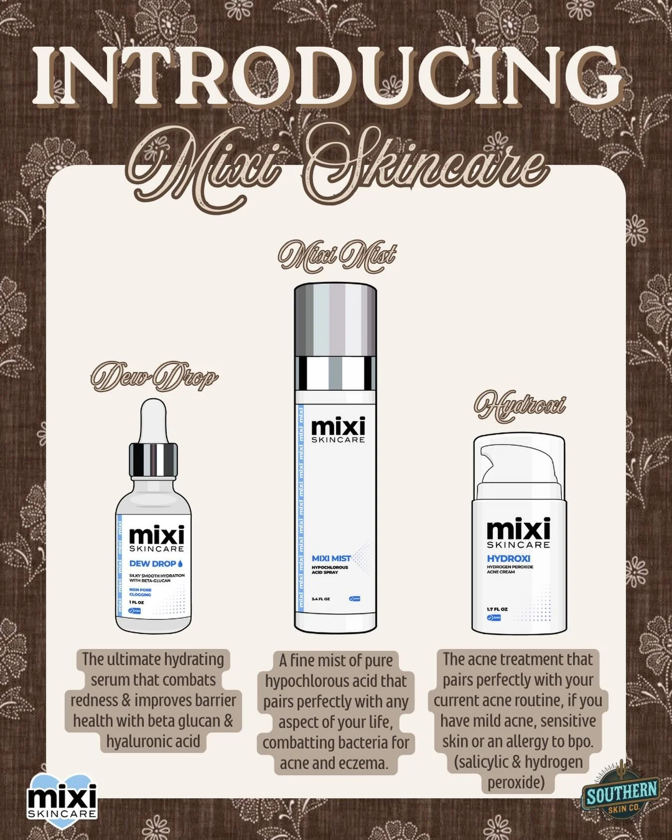 I can&rsquo;t say enough about these 3 products I&rsquo;m adding to the collection from @mixiskincare 
TESTED &amp; APPROVED, LOVED by my clients already 🩵

🔗link to shop in my bio or go to Southernskinco.com

#mixiskin #homecare #acnetreatment