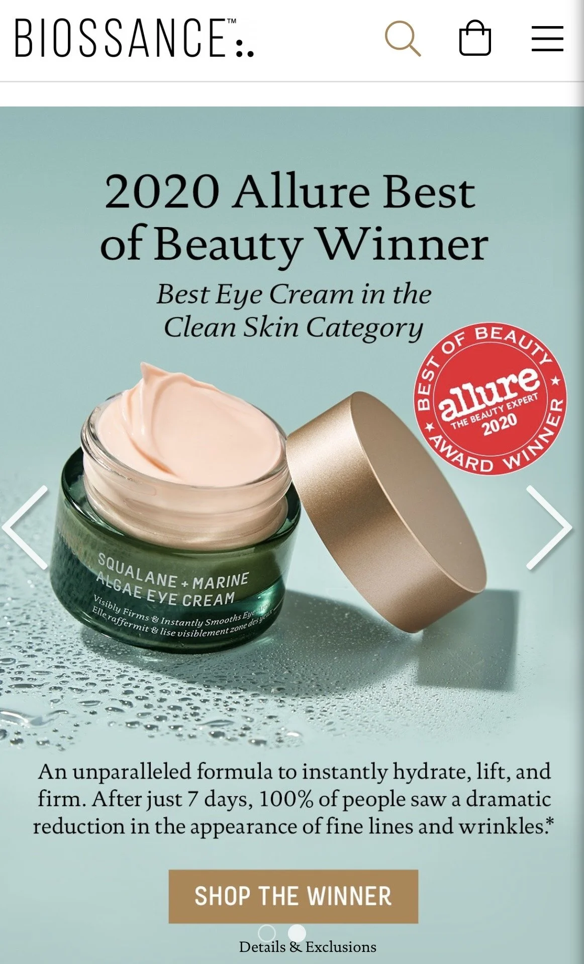 Allure Best of Beauty Award Homepage 