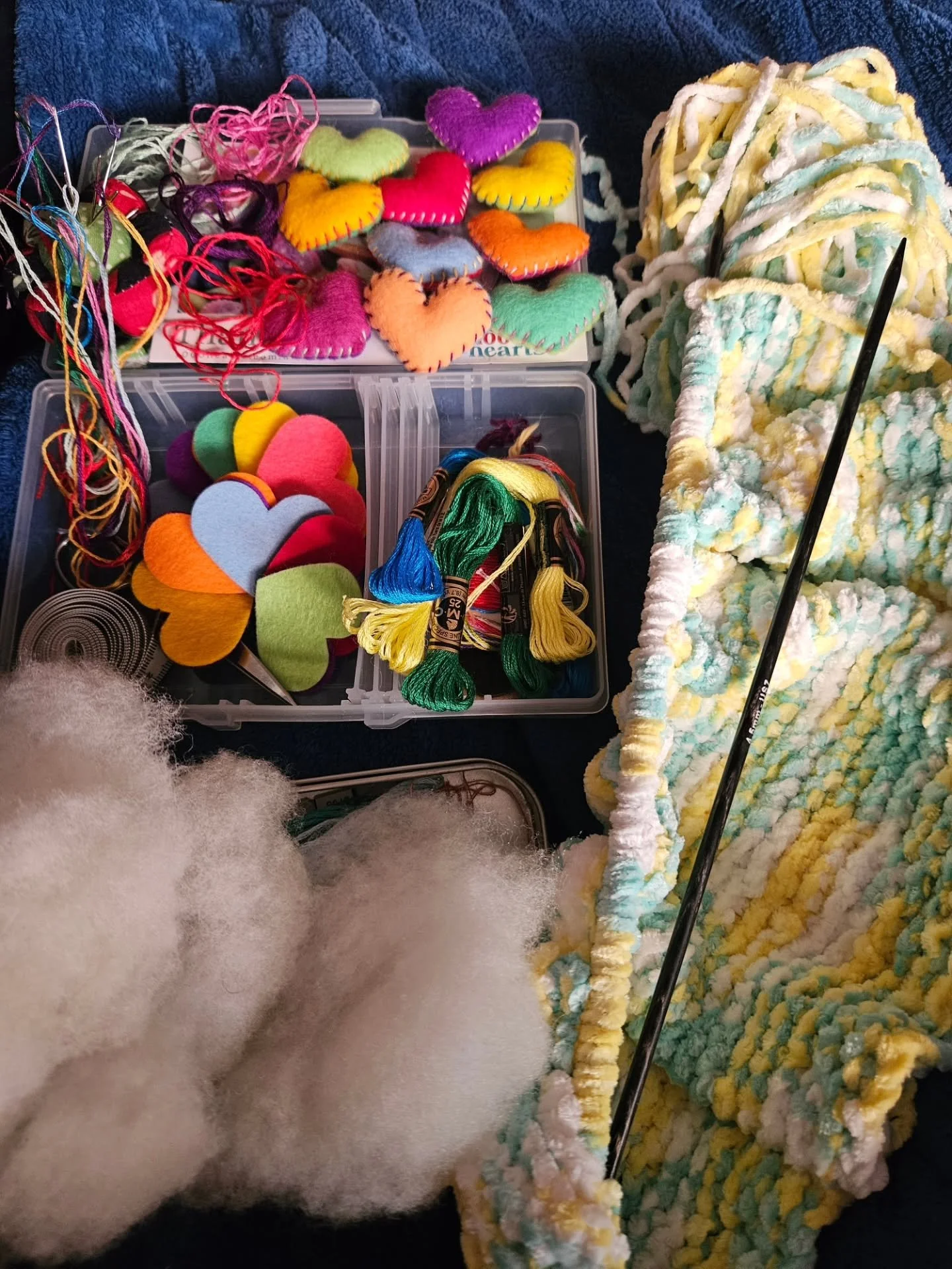 Distraction activities on new job eve 😀

Stitching and knitting in an attempt to quiet my inner voices and new job anxieties 😬

My rational self knows how fortunate I am to be in this position, and is very grateful 🥰  I just wish my irrational sel