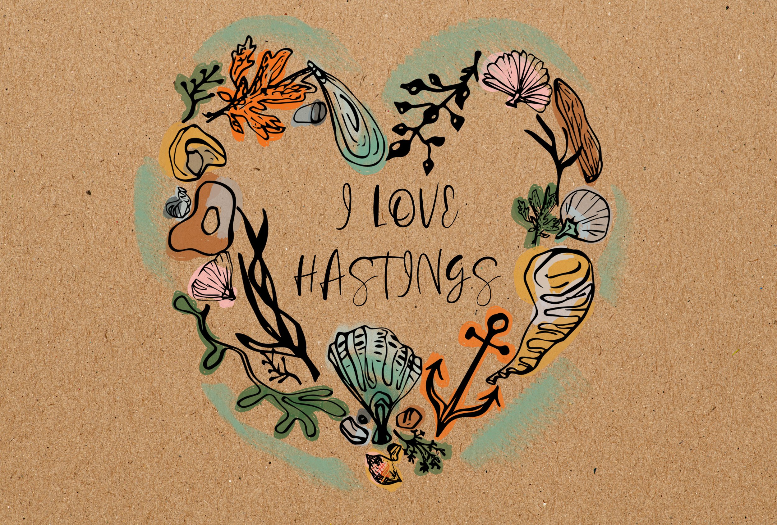 Greeting card "I love Hastings"