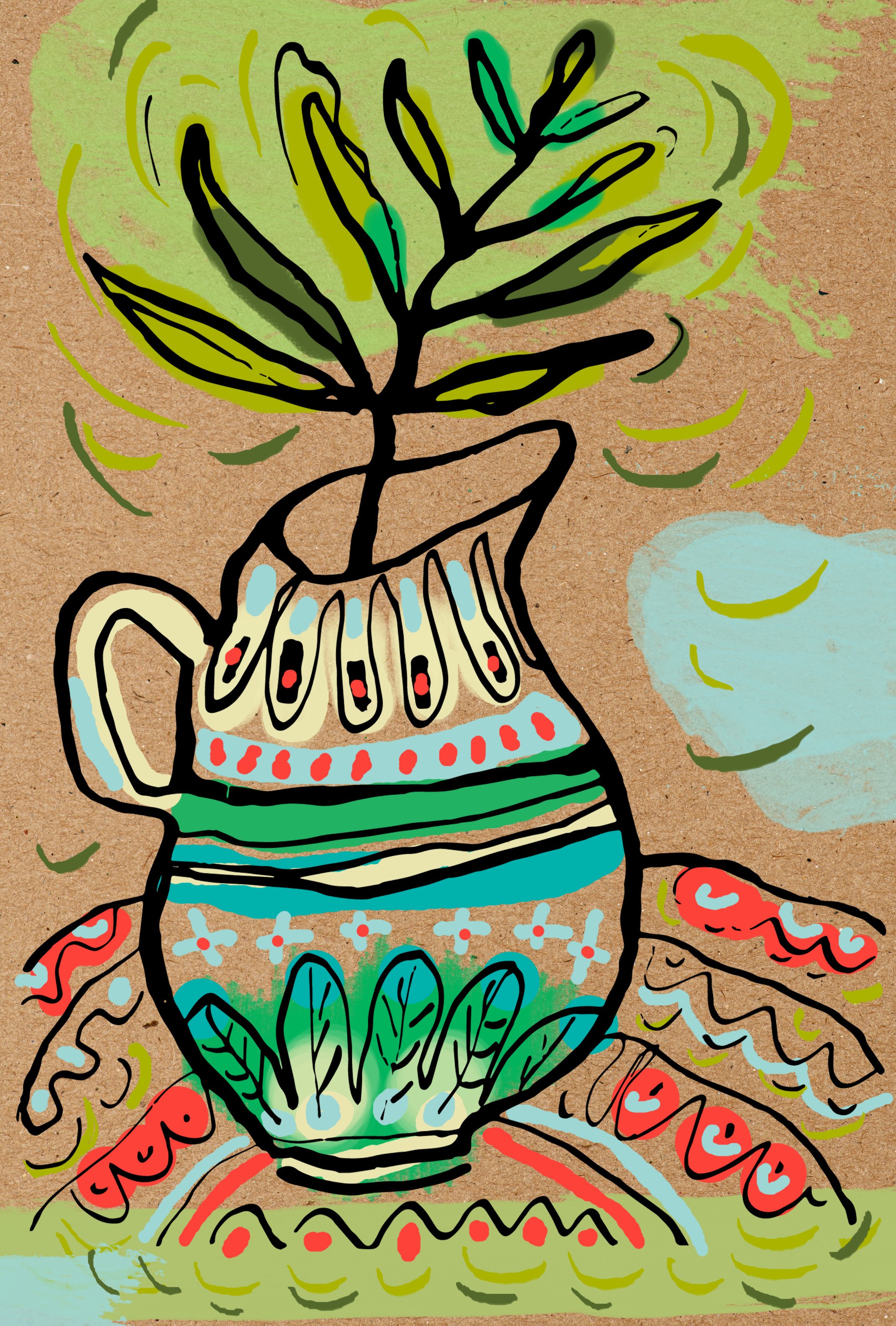 Greeting card "Summer Jug"