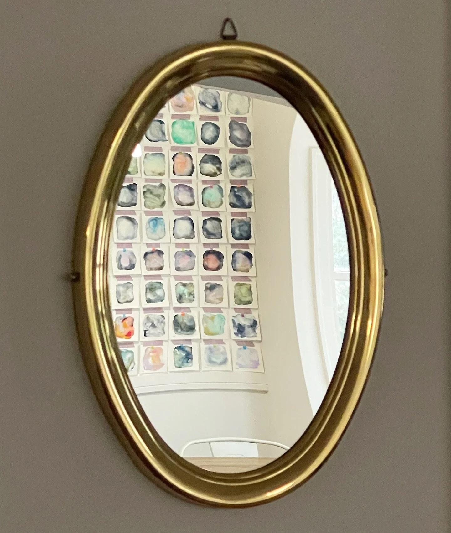 An older photo, a quiet reflection of when I was painting 
my love letters to the lakes, caught in the mirror light by our front door. A soft reminder of where this journey began.

So many love letters in the mail now, drifting toward new homes,
carr