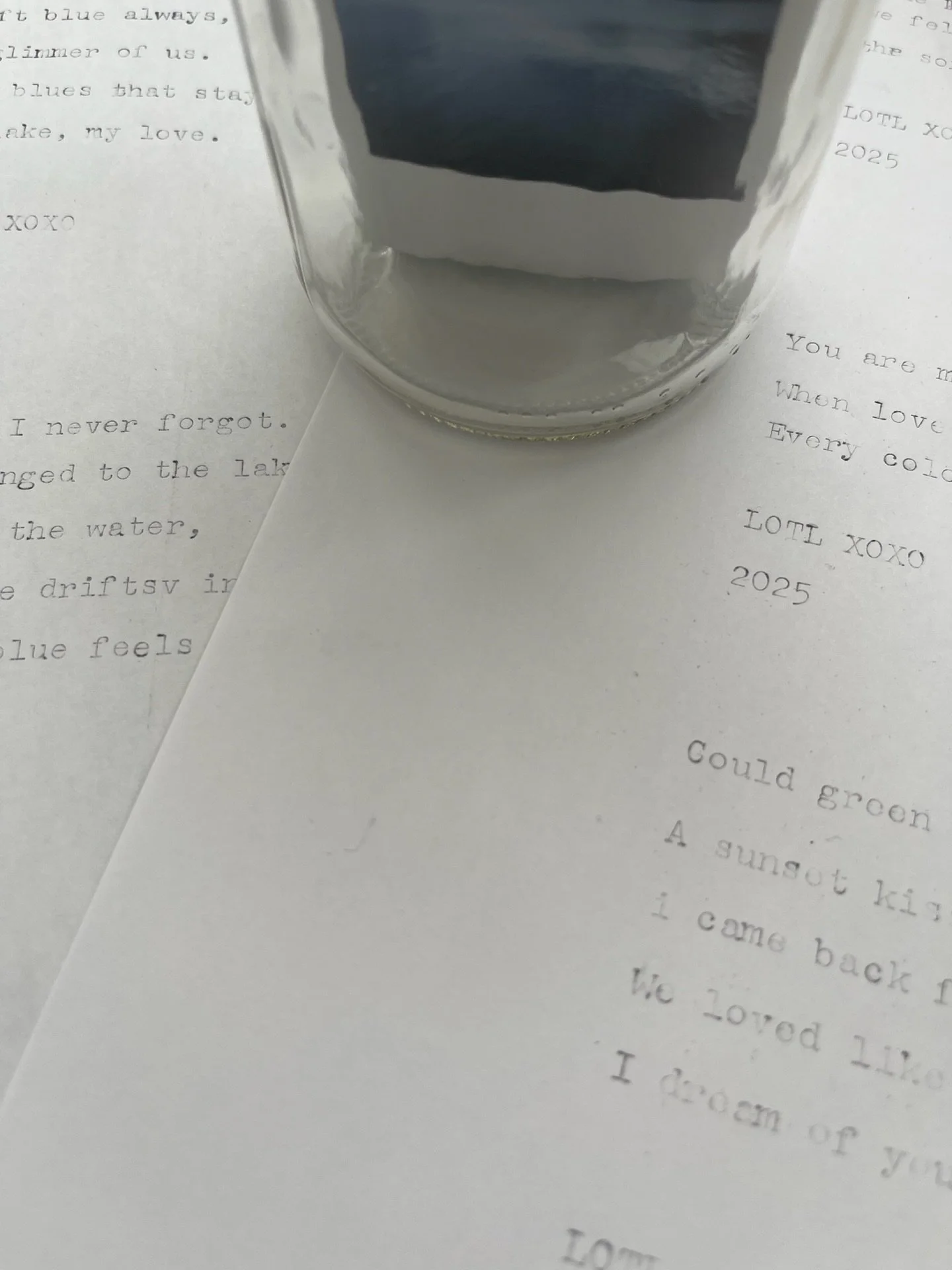 I&rsquo;m slowly gathering my stacks of typewritten pages, revisiting painting my 100 days of love letters to the lakes and wondering what they might become, stitched into something lasting, or kept loose like quiet little thoughts. Maybe cut them up