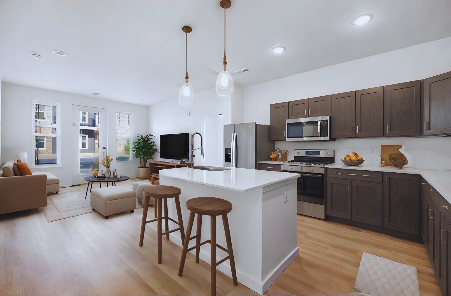 The Oak Living Room and Kitchen