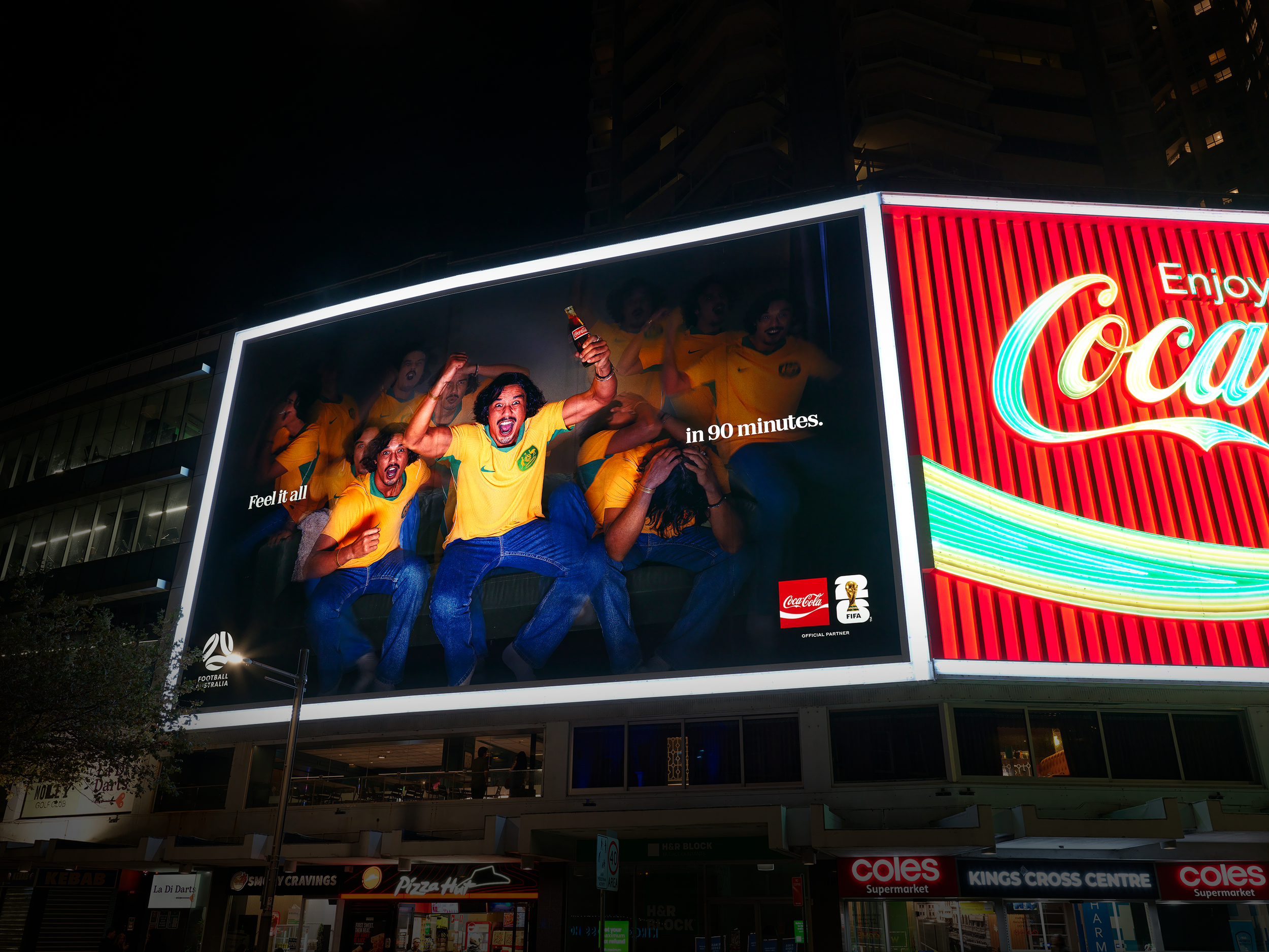 Sophie Klem Portfolio. Kings Cross Coke Sign for the 2026 FIFA World Cup.