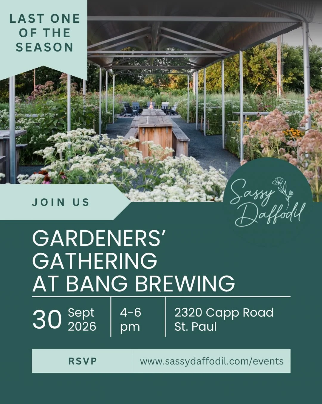 It&rsquo;s the final Gardener&rsquo;s Gathering of the season at Bang Brewing and we&rsquo;re going out with a&hellip;.you guessed it&hellip;bang! We&rsquo;ll be joined by folks from Northern Gardener Magazine, connect with fellow gardeners, and you 