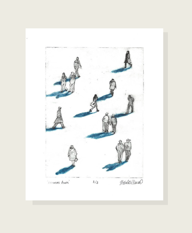 Heaven's Gate, 8x10 inch Etching, À la poupée